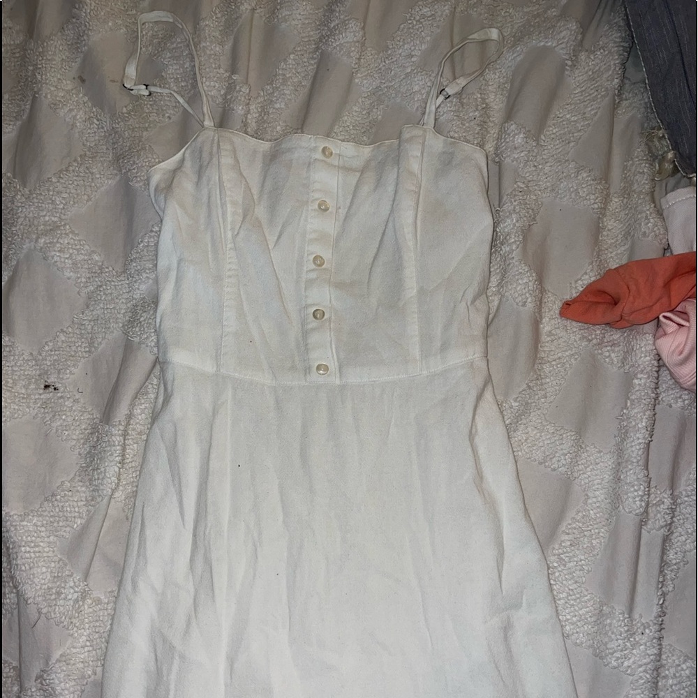 Hollister mini white button up dress